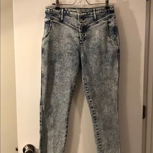 Pants, High Waisted, Acid Wash